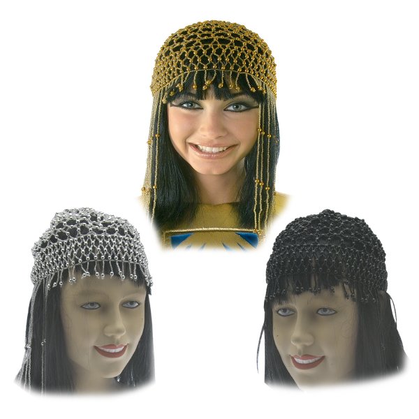 Αποκριάτικο Αξεσουάρ Γυναικείο Καπέλο Κλεοπάτρας με Χάντρες (3 Χρώματα)
